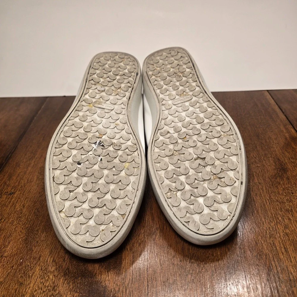 Tory Burch Women's Double T Howell Court Sneakers Size 8.5 M Shoes White Leather